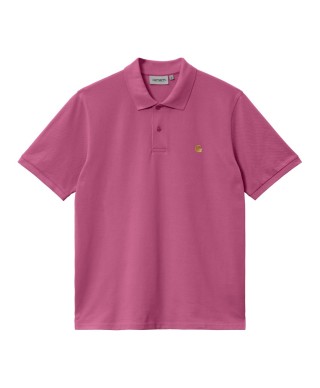Carhartt WIP S/S CHASE PIQUE POLO MAGENTA / GOLD