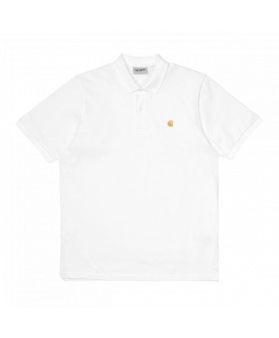Carhartt WIP S/S CHASE PIQUE POLO WHITE / GOLD