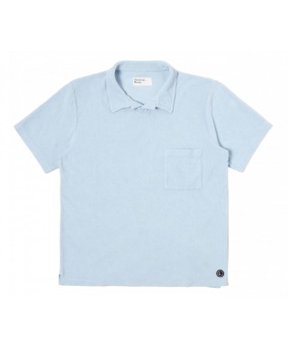 UNIVERSAL WORKS LIGHT WEIGHT TERRY VACATION POLO SKY