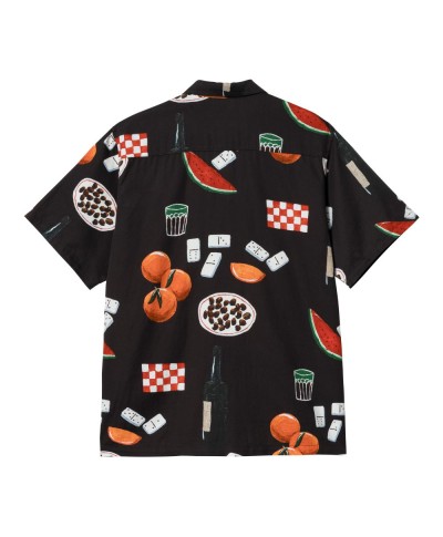 Carhartt WIP S/S ISIS MARIA DINNER SHIRT PRINT, BLACK