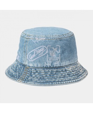 Carhartt WIP STAMP BUCKET HAT BLUE BLEACHED