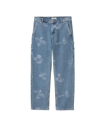 Carhartt WIP W' STAMP PANT STAMP SPRINT BLUE BLEACHED
