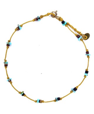 BE BY CAT BRACELET DE CHEVILLE TURQUOISE COQUILLAGE