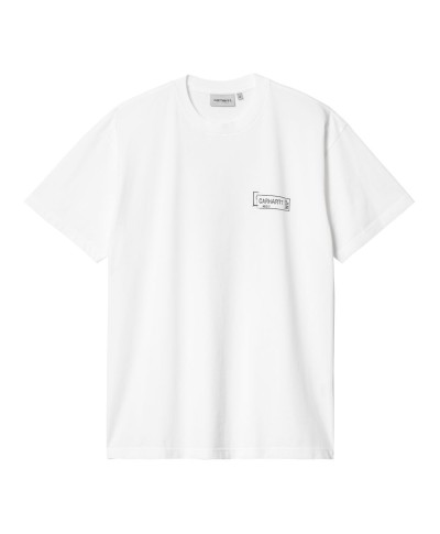 Carhartt WIP S/S STAMP T-SHIRT WHITE / BLACK STONE WASHED