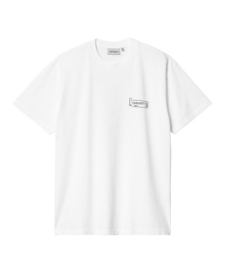 Carhartt WIP S/S STAMP T-SHIRT WHITE / BLACK STONE WASHED