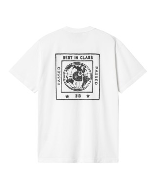 Carhartt WIP S/S STAMP T-SHIRT WHITE / BLACK STONE WASHED