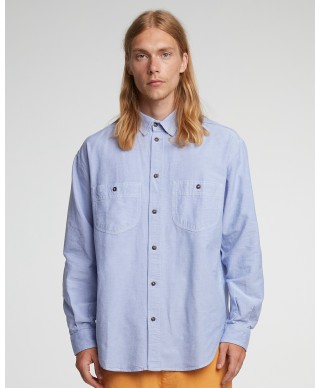 EAT DUST MECHANIC SHIRT WASHED OXFORD BLUE