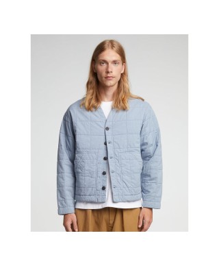 EAT DUST BASEBALL CARDIGAN COTTON QUILT BLUE FOG