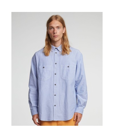 EAT DUST MECHANIC SHIRT WASHED OXFORD BLUE