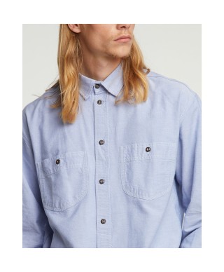 EAT DUST MECHANIC SHIRT WASHED OXFORD BLUE