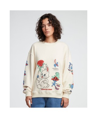 GIRLS OF DUST BUNNY FLEECE SWEATER MILK