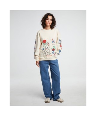 GIRLS OF DUST BUNNY FLEECE SWEATER MILK