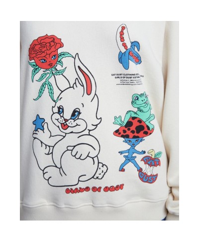 GIRLS OF DUST BUNNY FLEECE SWEATER MILK