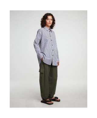 GIRLS OF DUST MAXI SHIRT POPLIN STRIPES DARK BLUE/WHITE