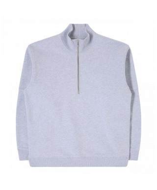 EDWIN KOJI HALF ZIP SWEAT GREY MARL GARMENT WASHED