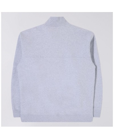 EDWIN KOJI HALF ZIP SWEAT GREY MARL GARMENT WASHED