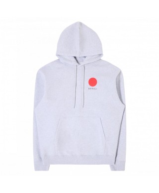 EDWIN JAPANESE SUN HOODIE SWEAT GREY MARL GARMENT WASHED