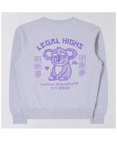 EDWIN LEGAL HIGHS SWEAT GREY MARL GARMENT WASHED