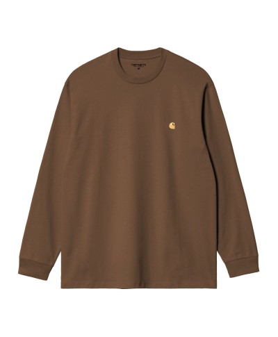 Carhartt WIP L/S CHASE T-SHIRT CHOCOLATE  / GOLD