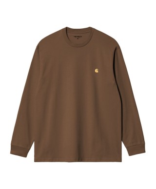 Carhartt WIP L/S CHASE T-SHIRT CHOCOLATE  / GOLD