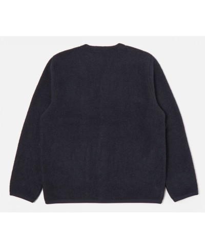 UNIVERSAL WORKS WOOL FLEECE CARDIGAN NAVY