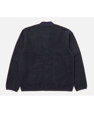 UNIVERSAL WORKS WOOL FLEECE ZIP BOMBER NAVY