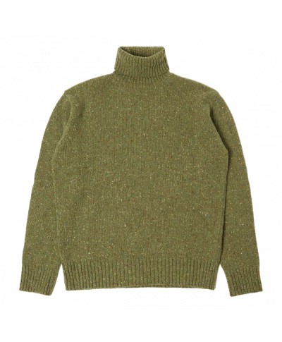 UNIVERSAL WORKS ROLL NECK TWEED KNIT GREEN