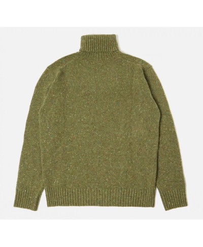 UNIVERSAL WORKS ROLL NECK TWEED KNIT GREEN