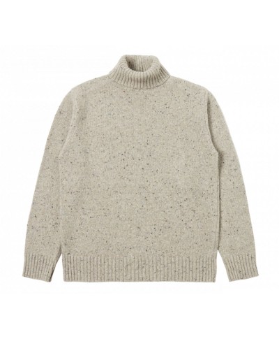 UNIVERSAL WORKS ROLL NECK TWEED KNIT OATMEAL