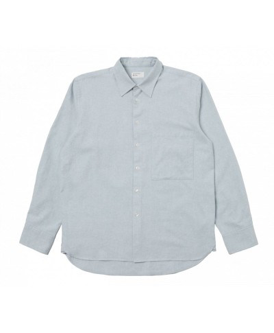 UNIVERSAL WORKS SQUARE POCKET SHIRT BRUSHED FLANNEL BLUE