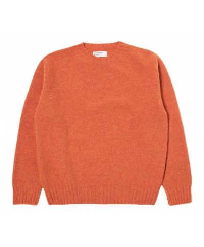 UNIVERSAL WORKS SUPERSOFT KNIT SEAMLESS CREW BURNT ORANGE