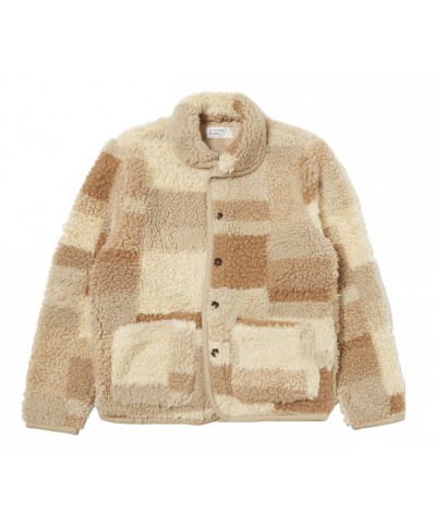 UNIVERSAL WORKS PATCHWORK FLEECE LANCASTER JACKET SAND