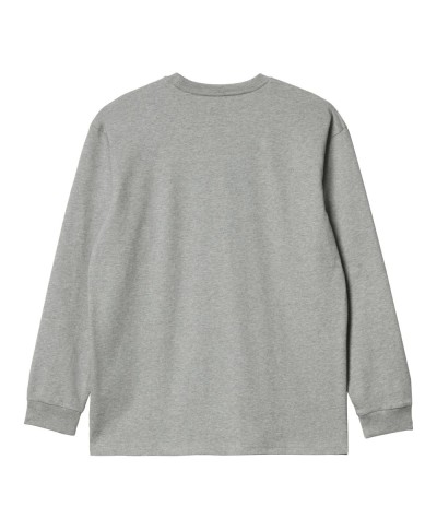 Carhartt WIP L/S CHASE T-SHIRT GREY HEATHER / GOLD