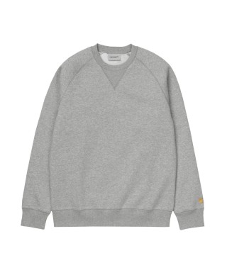 Carhartt WIP CHASE SWEAT GREY HEATHER/GOLD