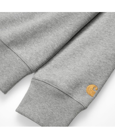 Carhartt WIP CHASE SWEAT GREY HEATHER/GOLD