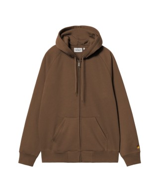 Carhartt WIP HOODED CHASE SWEAT JACKET CHOCOLATE/ GOLD