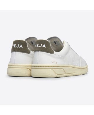 VEJA V-12 STITCH O.T LEATHER EXTRA-WHITE WHITE KAKI