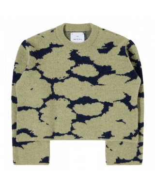 EDWIN W'GILL SWEATER NAVY/ SAGE GARMENT WASHED