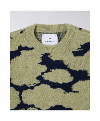 EDWIN W'GILL SWEATER NAVY/ SAGE GARMENT WASHED