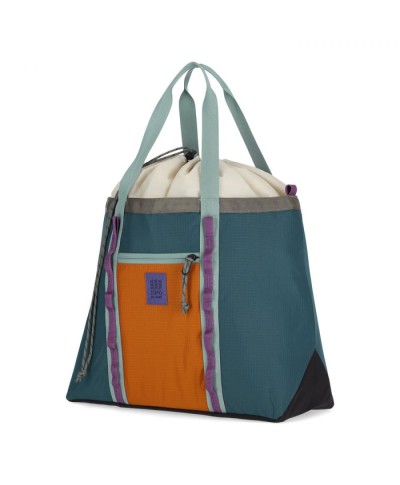 TOPO DESIGNS MOUNTAIN UTILITY  TOTE BAG POND BLUE / SPICE