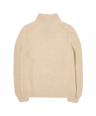 EDWIN RONI HIGH COLLAR SWEATER BEIGE