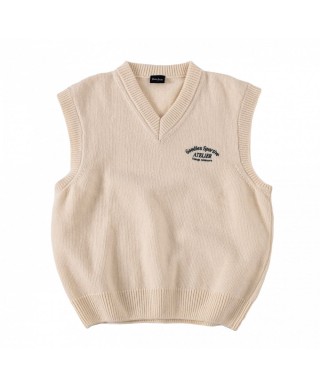 GOODIES SPORTIVE LAMBWOOL RETRO VEST BUTTER