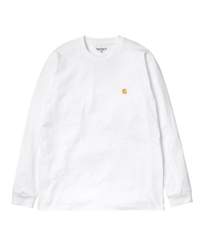 Carhartt WIP L/S CHASE T-SHIRT WHITE / GOLD