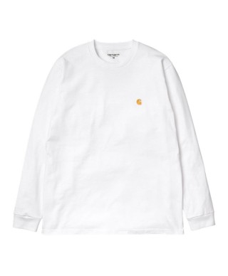 Carhartt WIP L/S CHASE T-SHIRT WHITE / GOLD