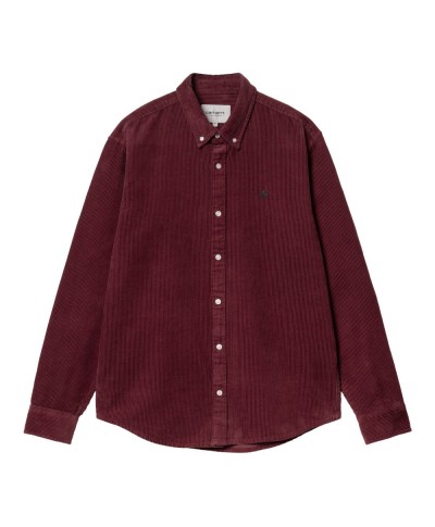 Carhartt WIP L/S MADISON CORD SHIRT MALBEC / BLACK