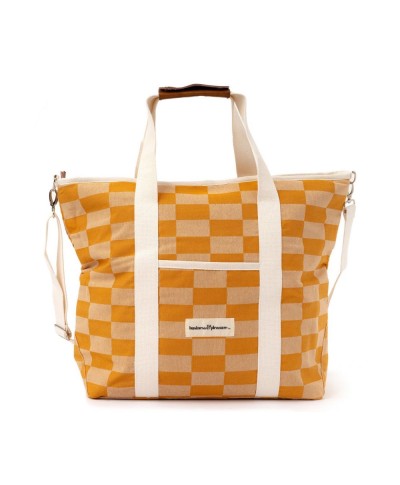 BUSINESS & PLEASURE THE COOLER TOTE VINTAGE GOLD CHECKER