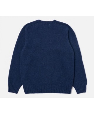 UNIVERSAL WORKS SUPERSOFT KNIT SEAMLESS CREW INDIGO