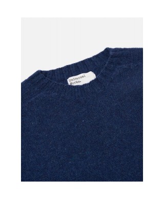 UNIVERSAL WORKS SUPERSOFT KNIT SEAMLESS CREW INDIGO