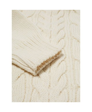 UNIVERSAL WORKS CABLE KNIT CARDIGAN ECRU
