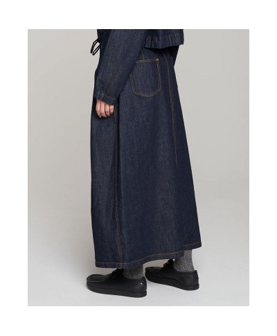 GIRLS OF DUST BULB SKIRT HEMP DENIM INDIGO